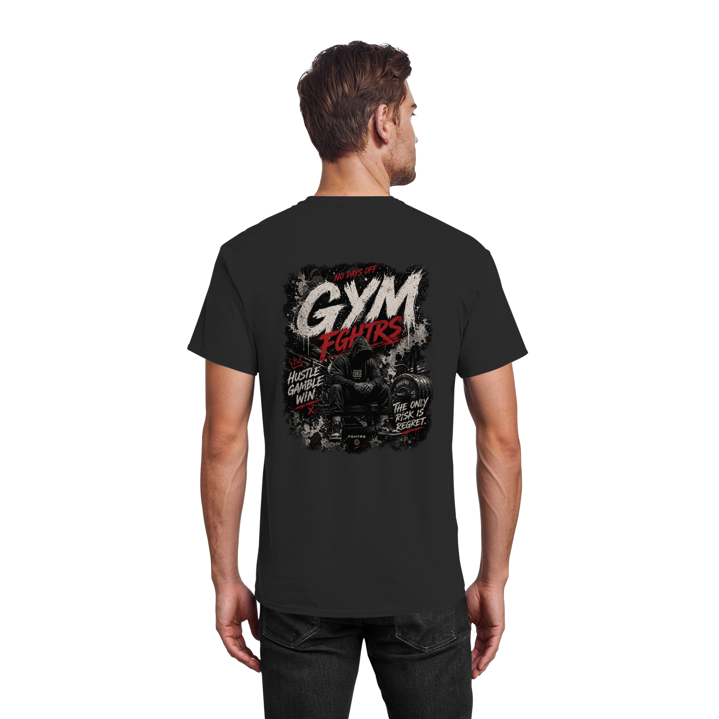 GYM FGHTRS The only Risk is Regret - Heavy Cotton T-Shirt