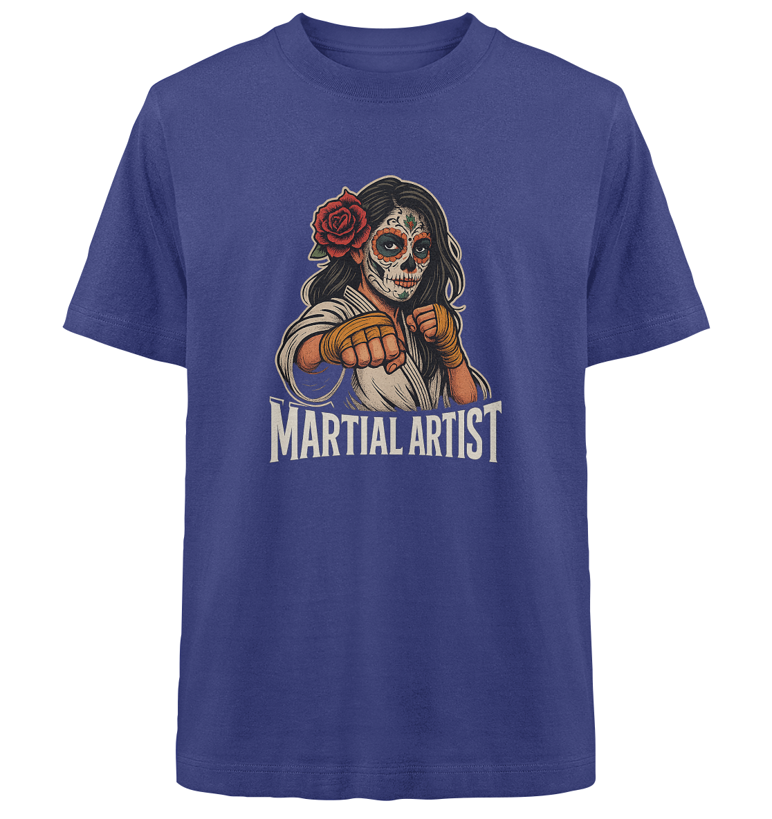 Martial Artist Dia de los Muertos - Heavy Oversized Organic Shirt