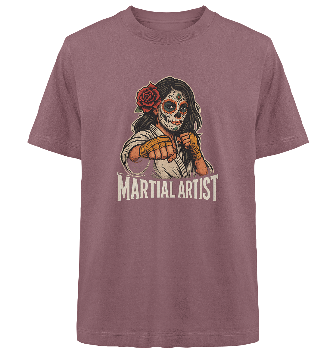 Martial Artist Dia de los Muertos - Heavy Oversized Organic Shirt