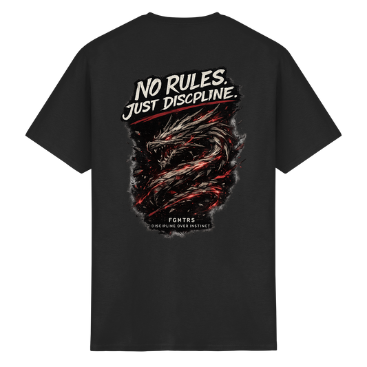 FGHTRS Dragon Spirit - No Rules Just Discipline  - Heavy Cotton T-Shirt