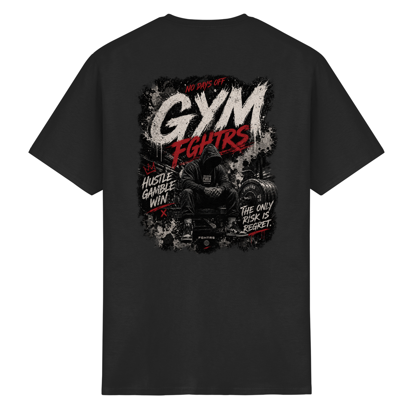 GYM FGHTRS The only Risk is Regret - Heavy Cotton T-Shirt