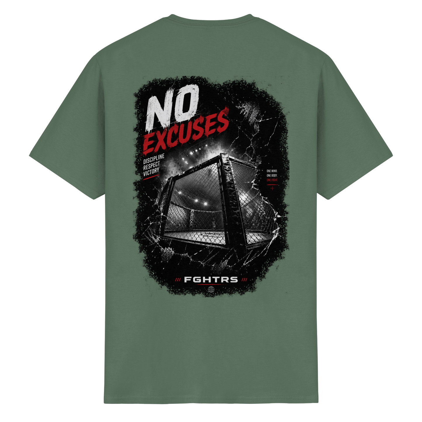 Cage Fight - No Excuses - Heavy Cotton T-Shirt