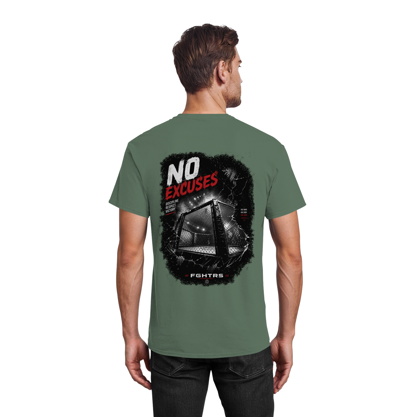 Cage Fight - No Excuses - Heavy Cotton T-Shirt