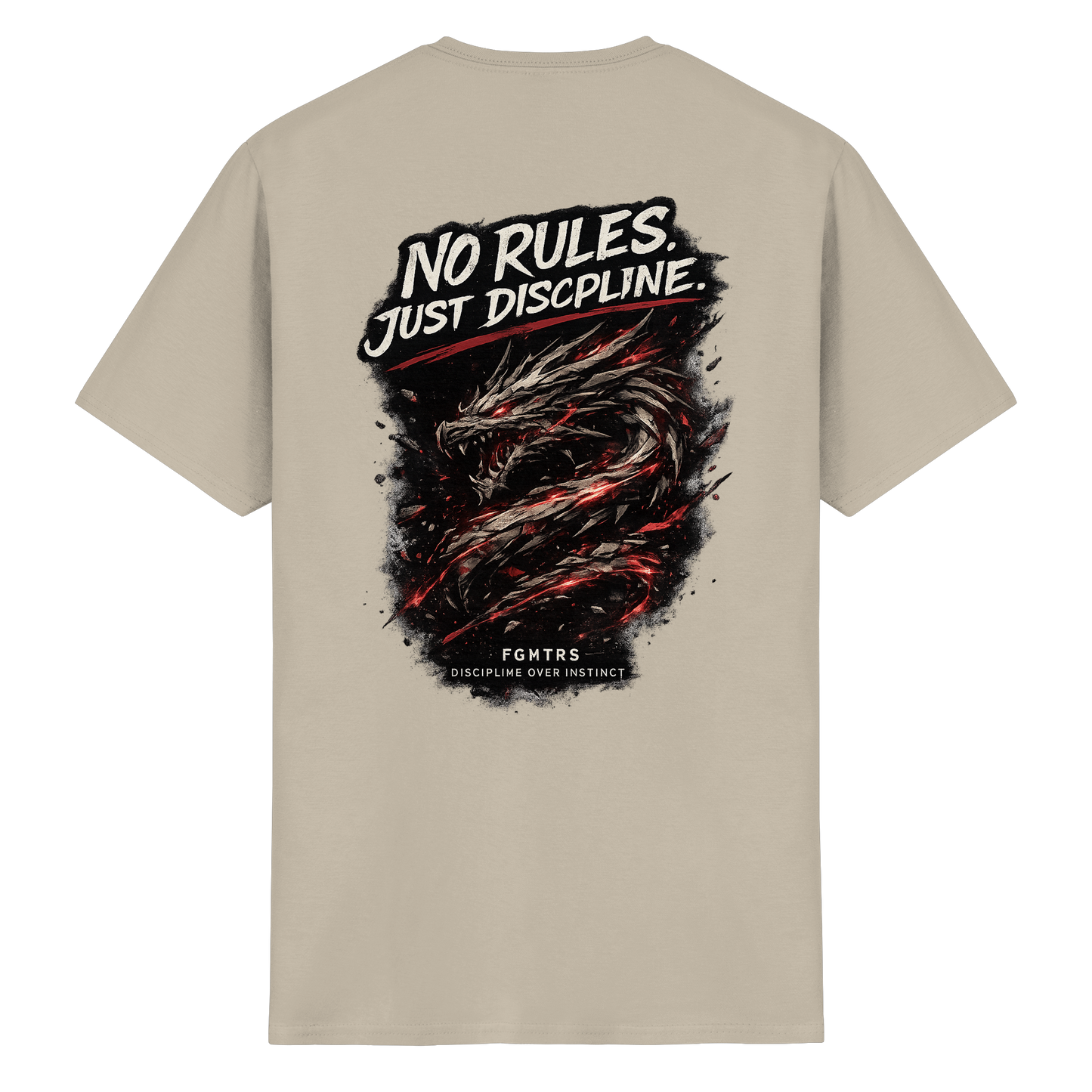 FGHTRS Dragon Spirit - No Rules Just Discipline  - Heavy Cotton T-Shirt