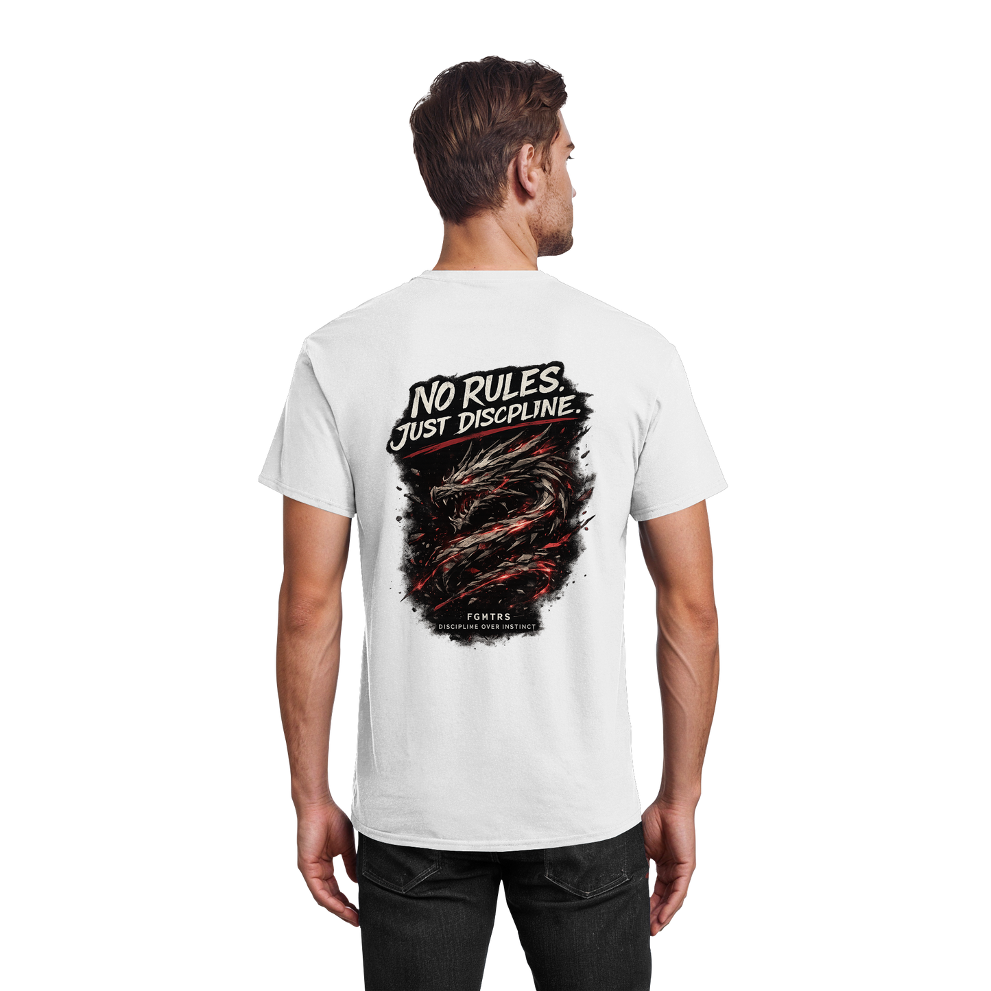 FGHTRS Dragon Spirit - No Rules Just Discipline  - Heavy Cotton T-Shirt