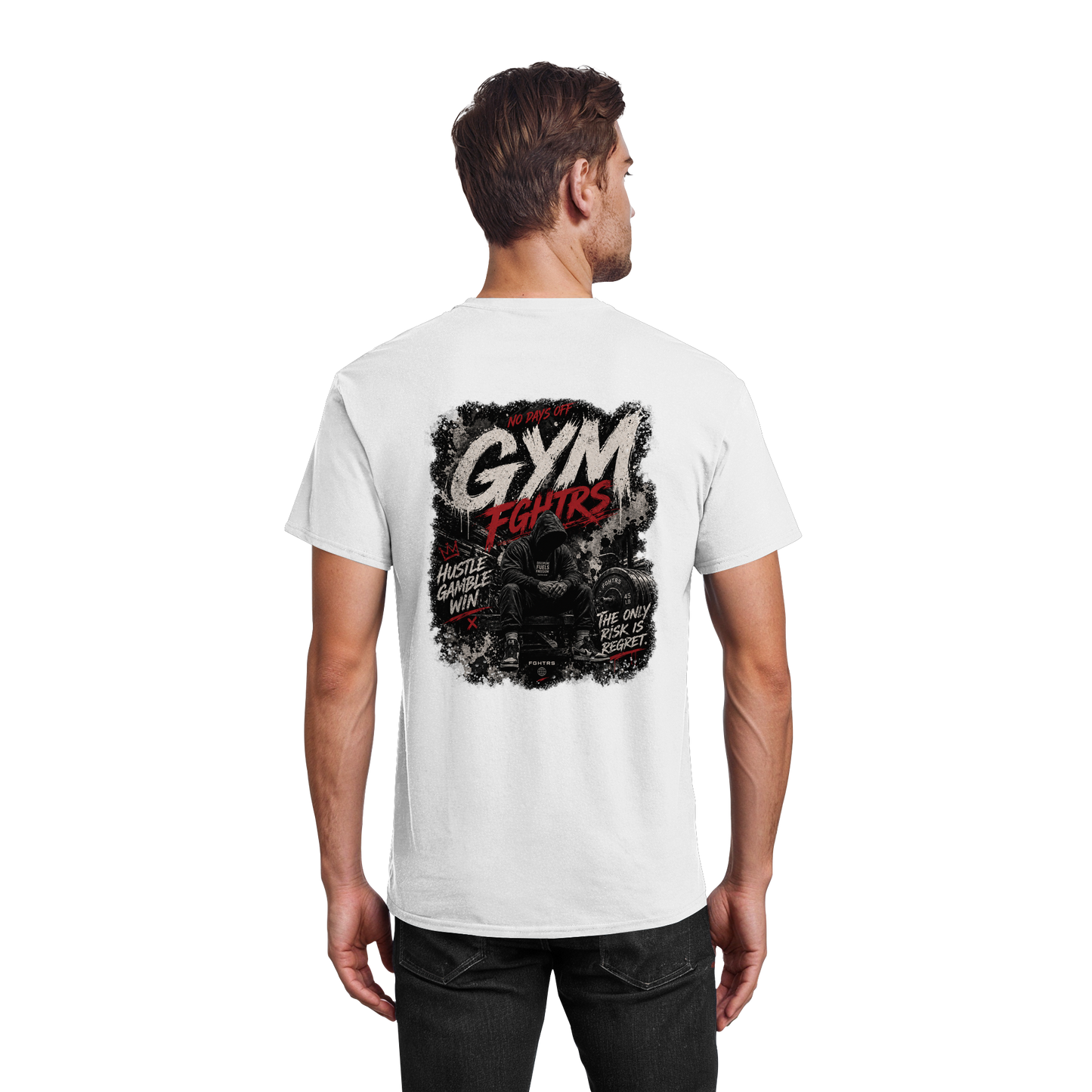 GYM FGHTRS The only Risk is Regret - Heavy Cotton T-Shirt