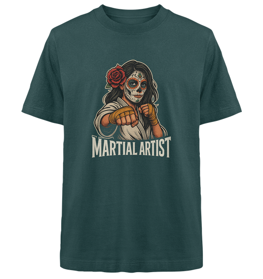 Martial Artist Dia de los Muertos - Heavy Oversized Organic Shirt