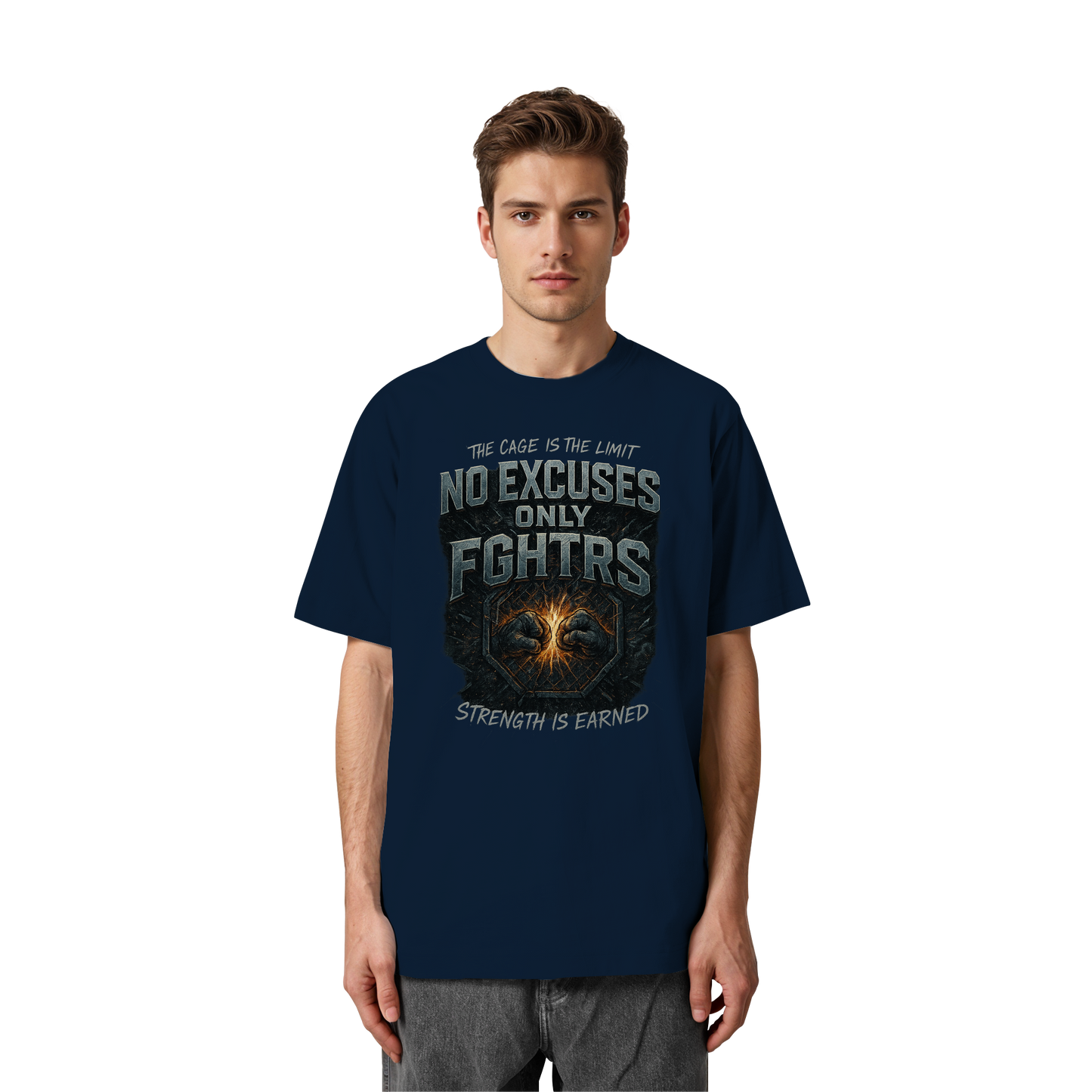 No Excused only FGHTRS - Heavy Oversized Organic Shirt