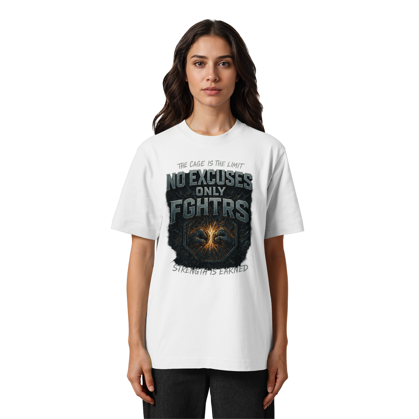 No Excused only FGHTRS - Heavy Oversized Organic Shirt